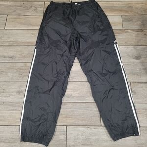 Adidas black Mens Xl white side stripped nylon track pants